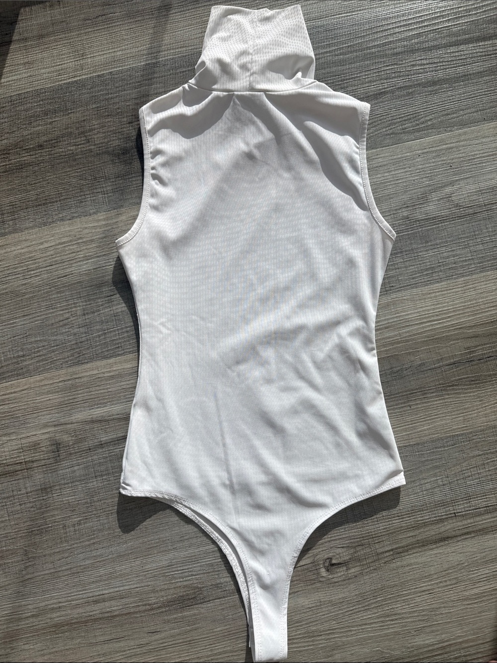 TCEC White Sleeveless Turtleneck Bodysuit - Picture 3 of 4